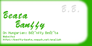 beata banffy business card